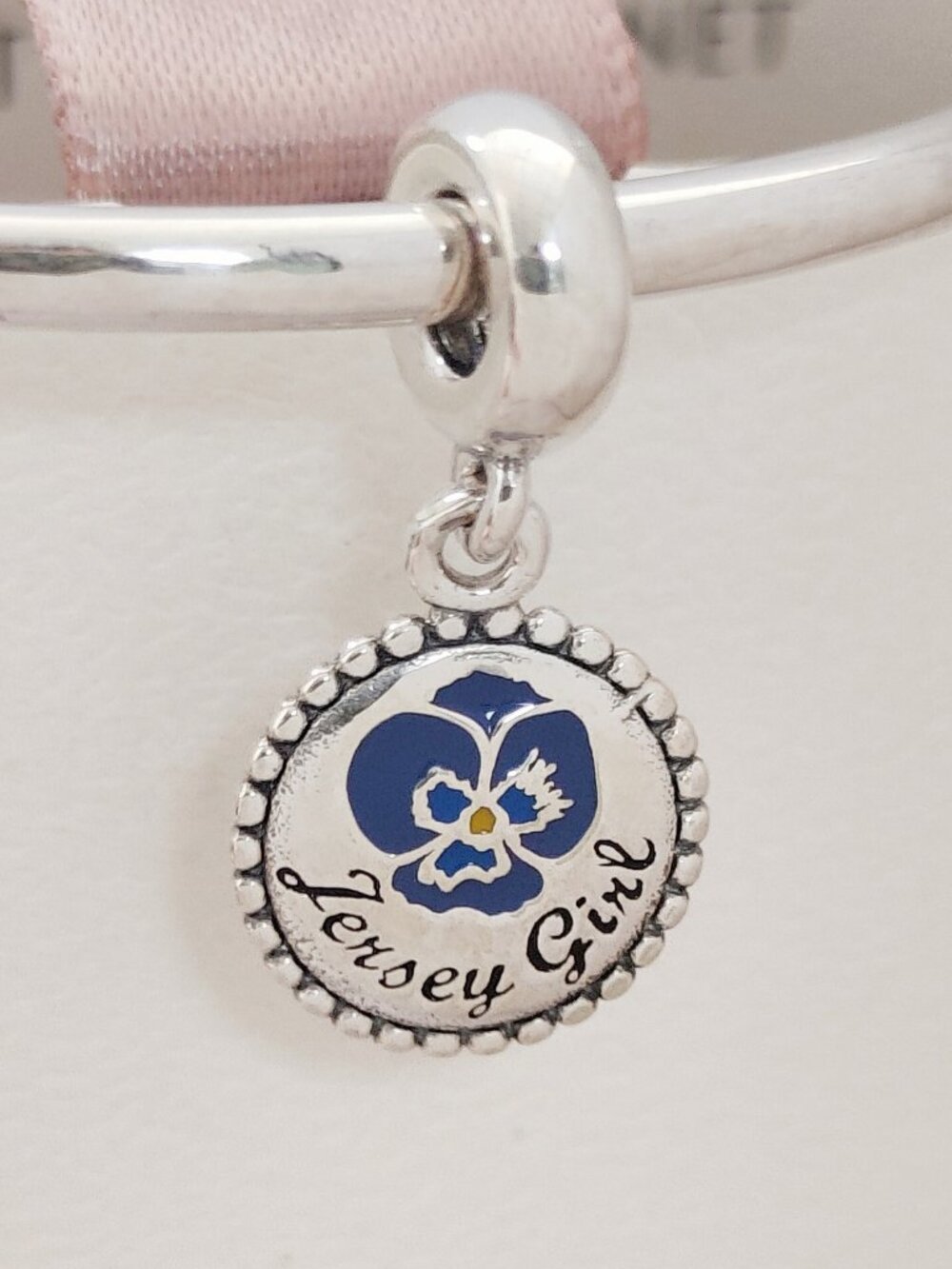 Pandora Jersey Girl Violet Exclusive Dangle Charm S925 Silver with box